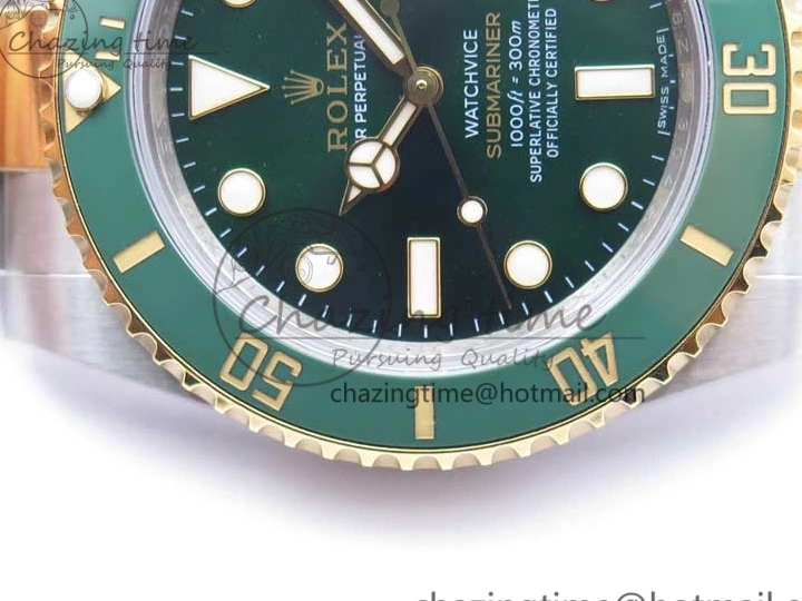 0115 Submariner 116613 LV VRF Best Edition YG Wrapped Bezel Green Dial on SS YG Bracelet A2836 MAX Version Compact 2920